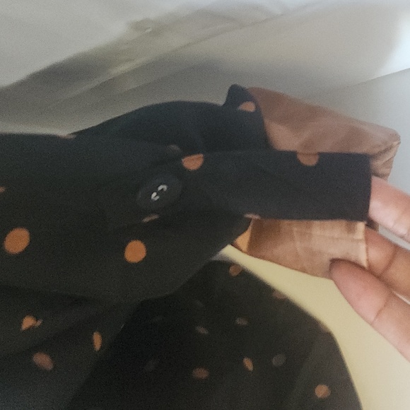 EDGE Light Open no button Brown Polka Dot Black blazer Small - Picture 2 of 11